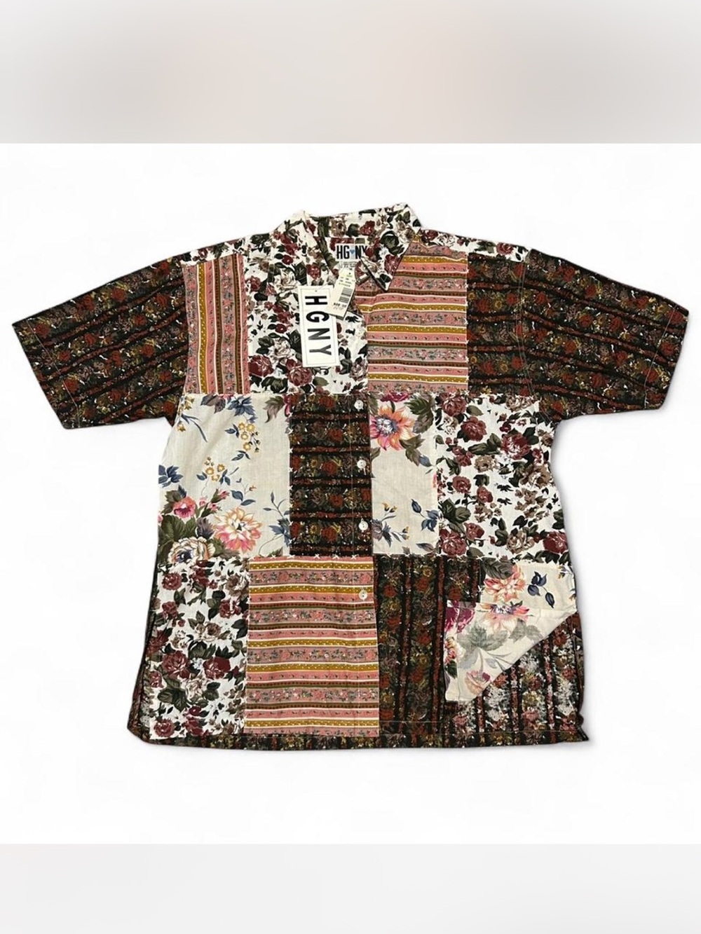 90’s HGNY Patchwork Floral Button-Up Shirt DeadStock Cottagecore